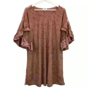 Umgee Women’s Crushed Velvet Burnout Floral Dress Size L